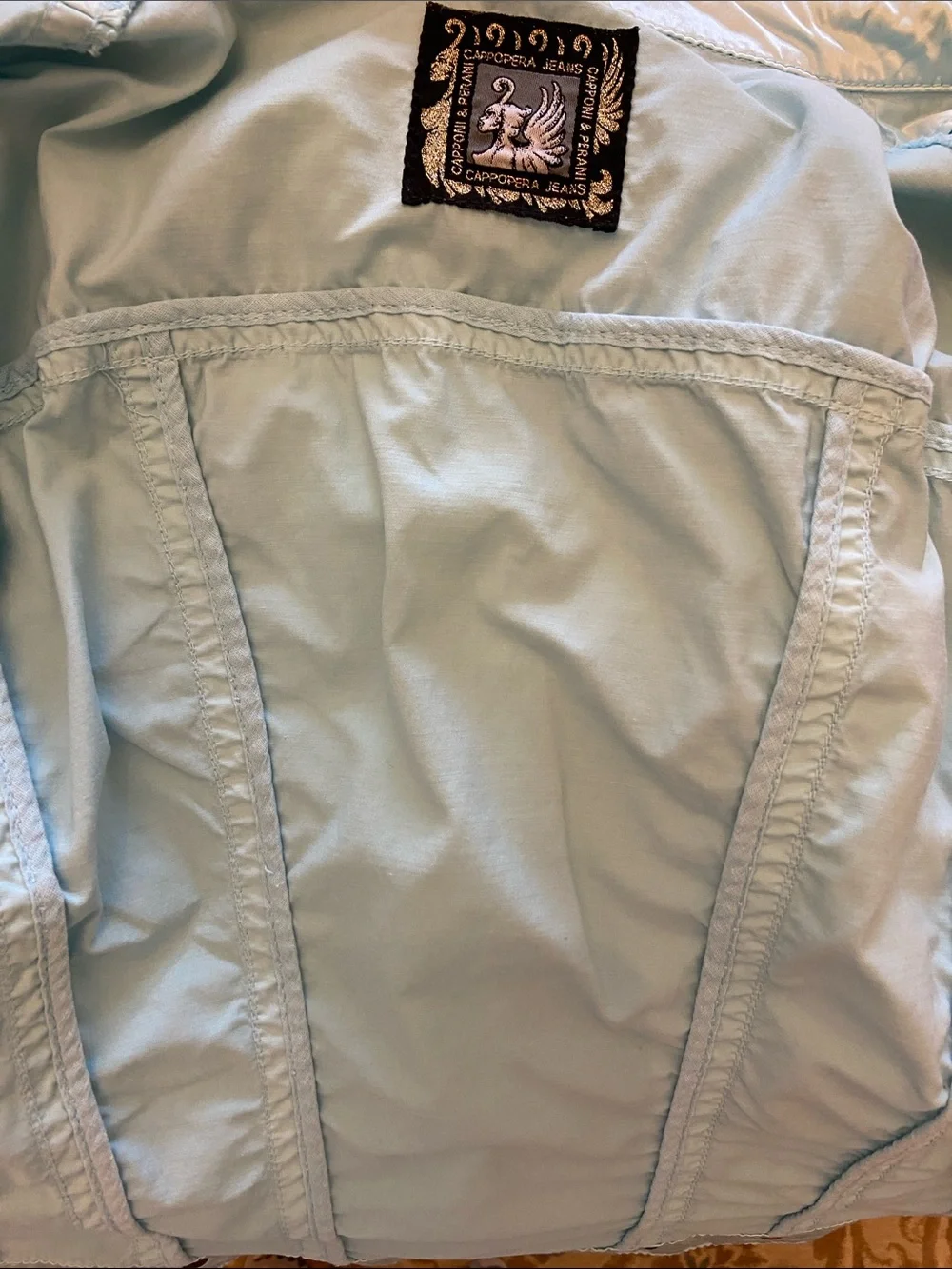 RARE Vintage Cappopera Light Blue Jean Jacket w Light Gold Metal Rivet Buttons. - Picture 16 of 16